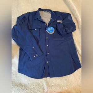 Columbia Men's Blue Lightweight PFG Shirt medium NWT